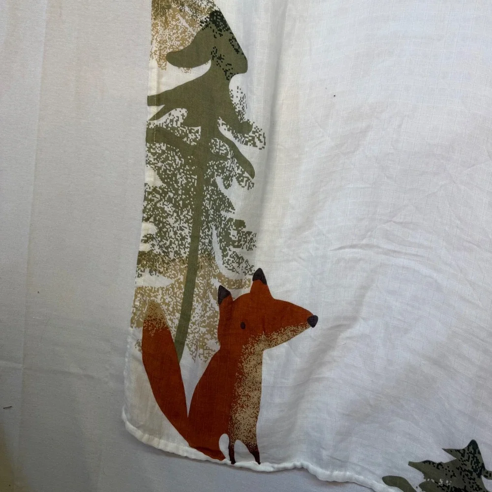 Modern Moments by Gerber Baby Milestone Blanket Woodland Fox Forest Muslin
